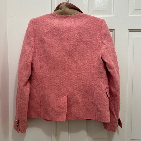 J. Crew Rose Pink Wool-Blend Tailored Schoolboy Blazer with Gold Buttons - Picture 8 of 9